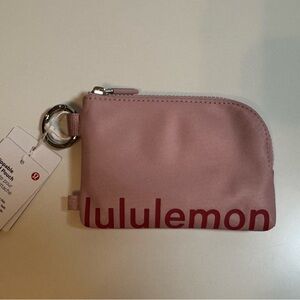 Lululemon Pink Clippable Card Pouch Wallet Keychain NWT